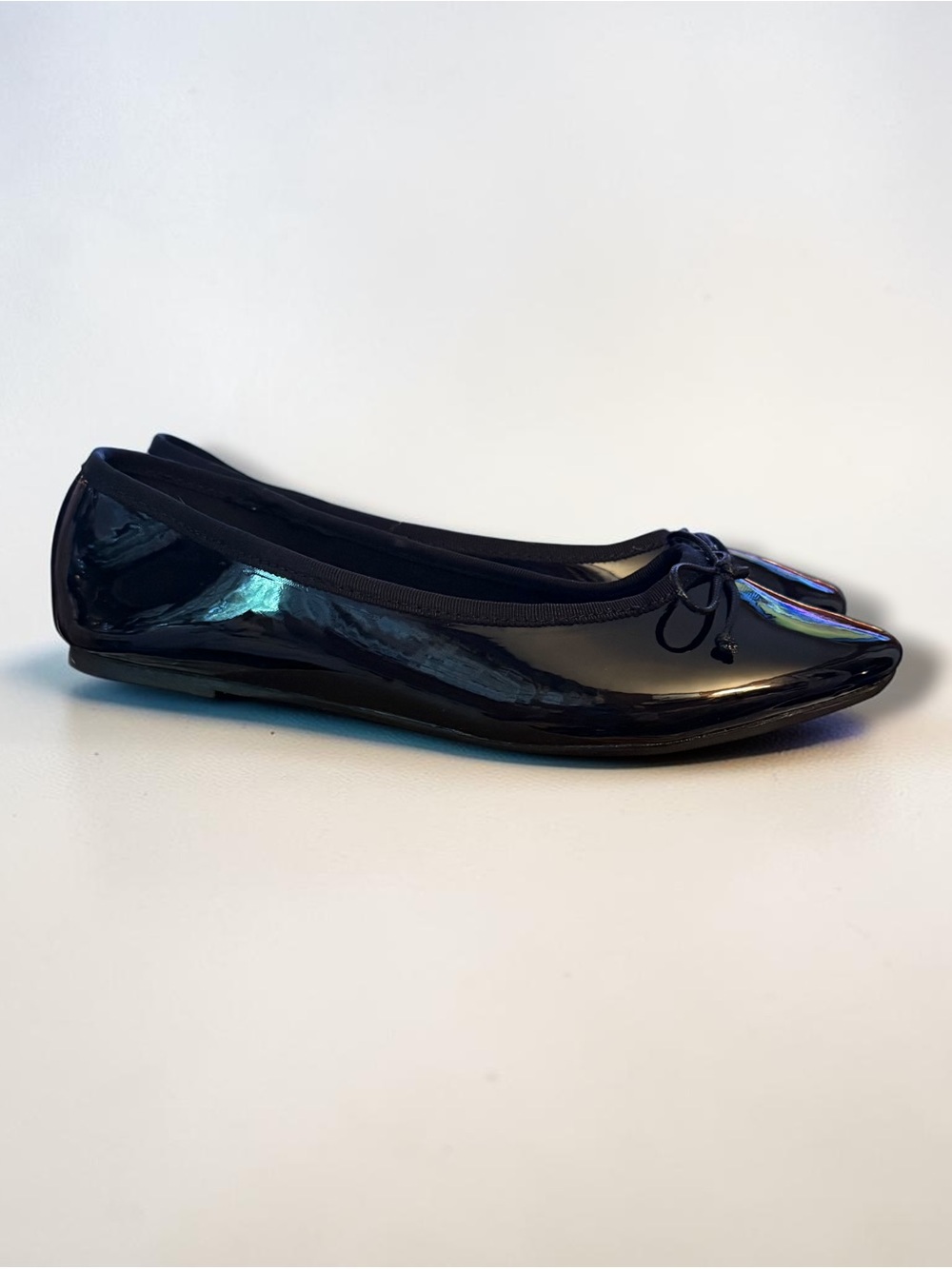 Fever Sole black patent leather ballerina flats
